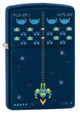 Zippo Space Invaders Pixel Retro Game, Navy Blue Matte Windproof Lighter #49114
