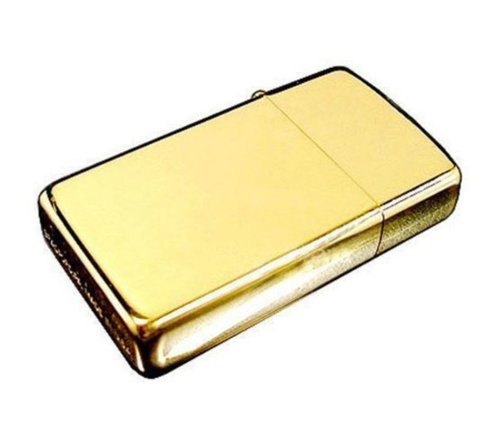 Zippo Solid Brass High Polish Slim Lighter #1654B