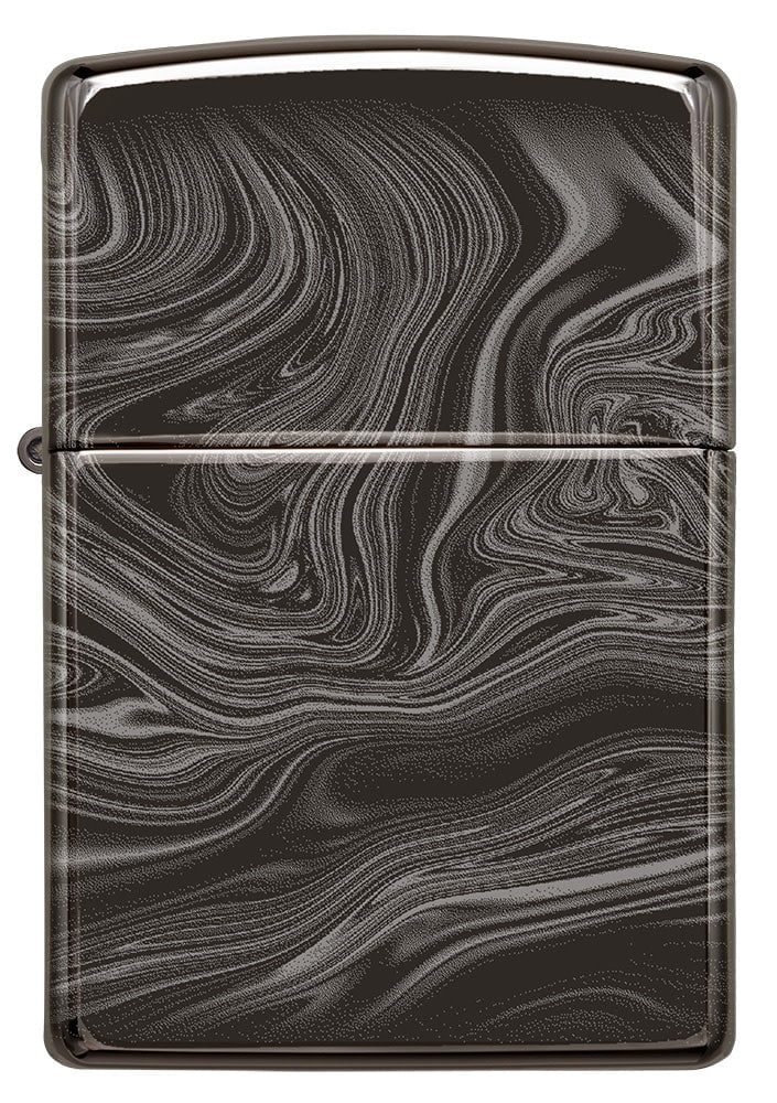 Zippo Marble Pattern 360° Design, High Polish Black Finish Lighter #49812
