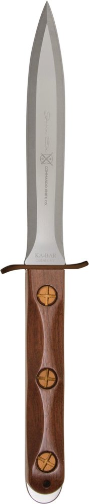 KA-BAR Ek Commando Presentation Knife, Leather Sheath, 440C, Made in USA #EK13