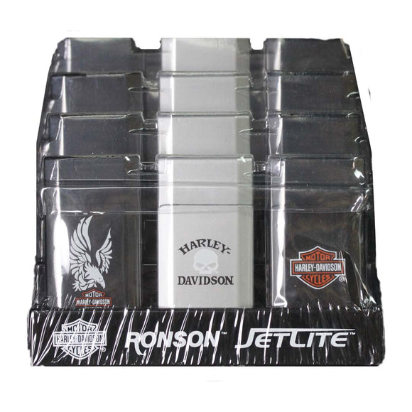 Ronson Harley Davidson Butane Lighter Display Stand, 12 Pack #43548