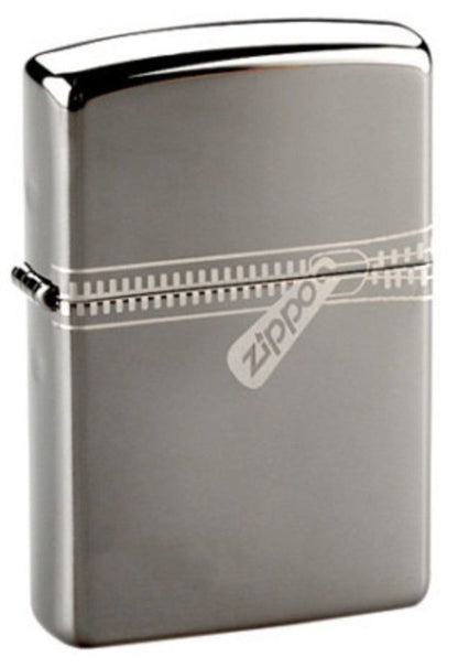 Zippo Zipped, Black Ice Finish with Zippo Logo, Genuine Windproof Lighter #21088