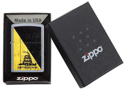 Zippo Don't Tread On Me, Street Chrome Finish, Windproof Lighter #29842