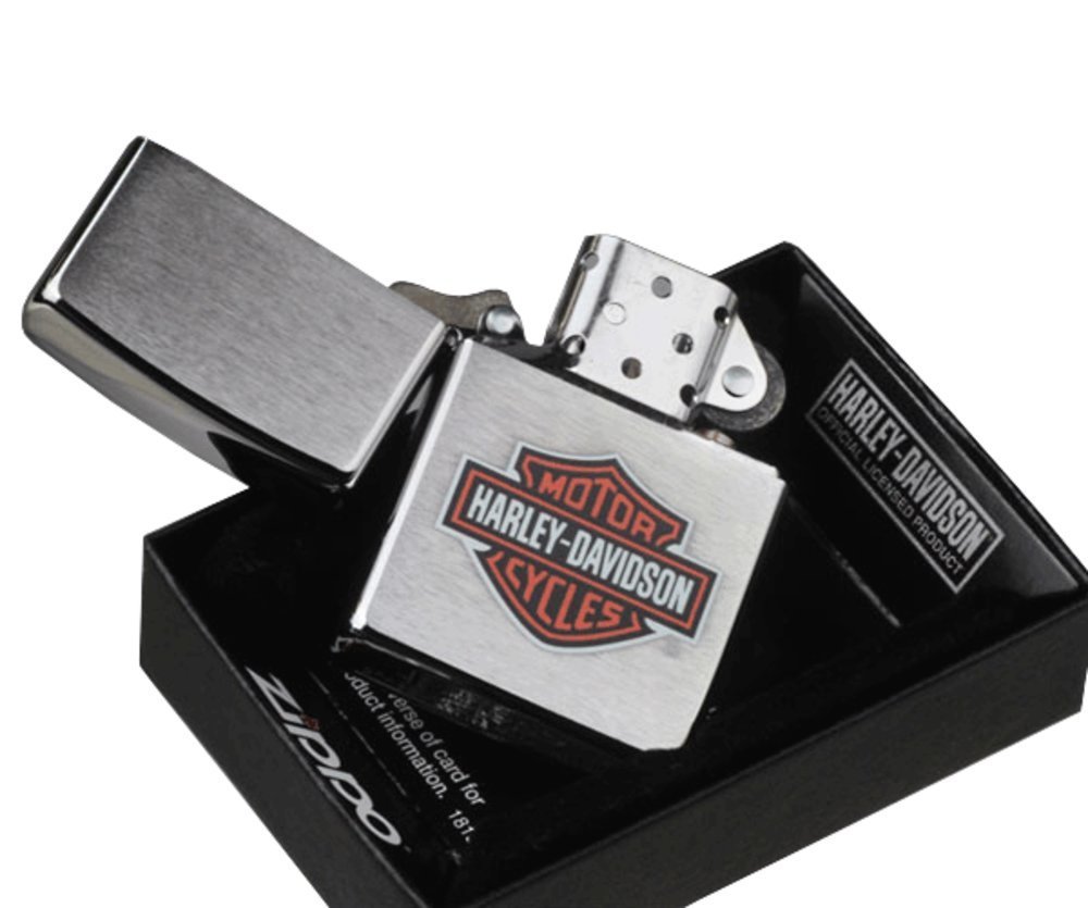 Zippo Harley-Davidson Logo Lighter, Brushed Chrome H-D #200HD.H252