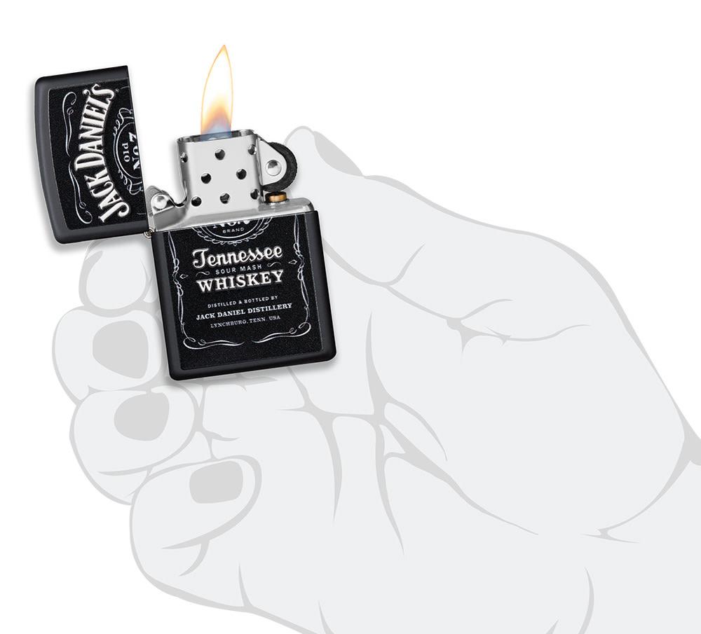 Zippo Jack Daniels Texture Print, Black Matte Lighter #49281