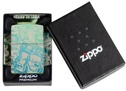 Zippo 540 Creative Tattoo Design, High Polish Teal Lighter #48410