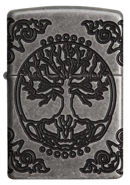 Zippo Armor Tree Of Life Lighter, Antique Silver Finish #29670