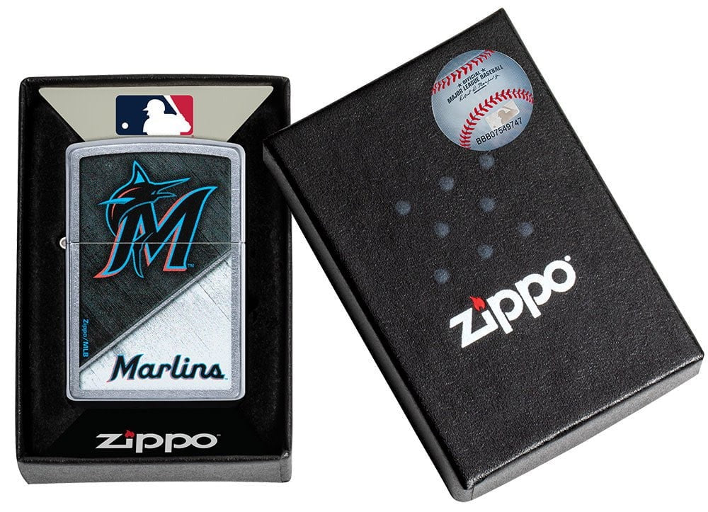 Zippo MLB Miami Marlins Baseball Team, Street Chrome Lighter #49737