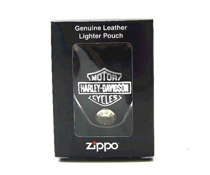 Zippo Harley-Davidson Black Leather Pouch w/ Belt Loop for Zippo Lighters #HDPBK