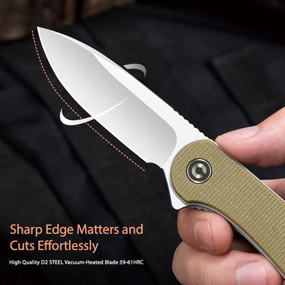 CIVIVI Elementum Knife, Olive Micarta Handle #C907S