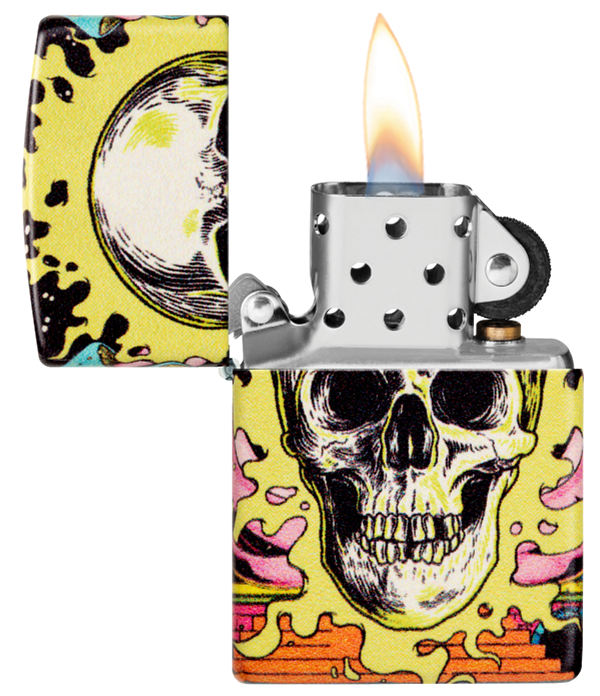 Zippo Glow in the Dark Green Skull 540 Color Design #48640