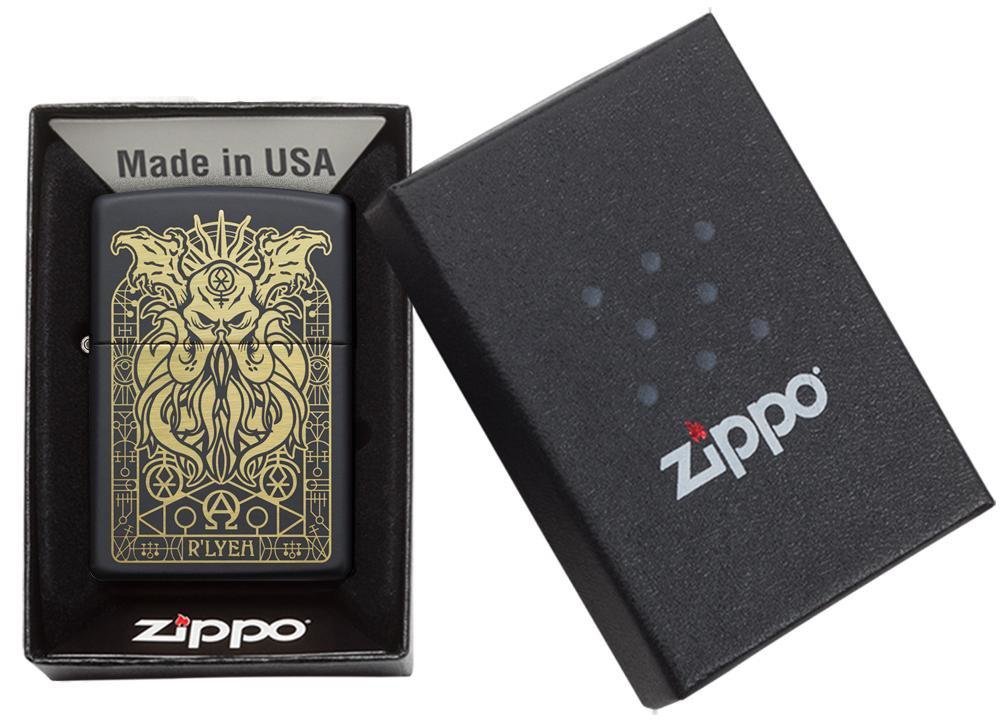 Zippo Monster Design, Cthulhu, Black Matte, Genuine Windproof Lighter #29965