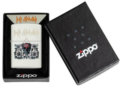 Zippo Def Leppard Music, Matte White Finish, Genuine Windproof Lighter #49237