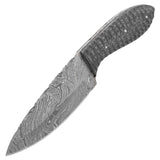 Timber Wolf River Bottom Knife + Sheath, 9" Damascus Steel Blade #TW1171