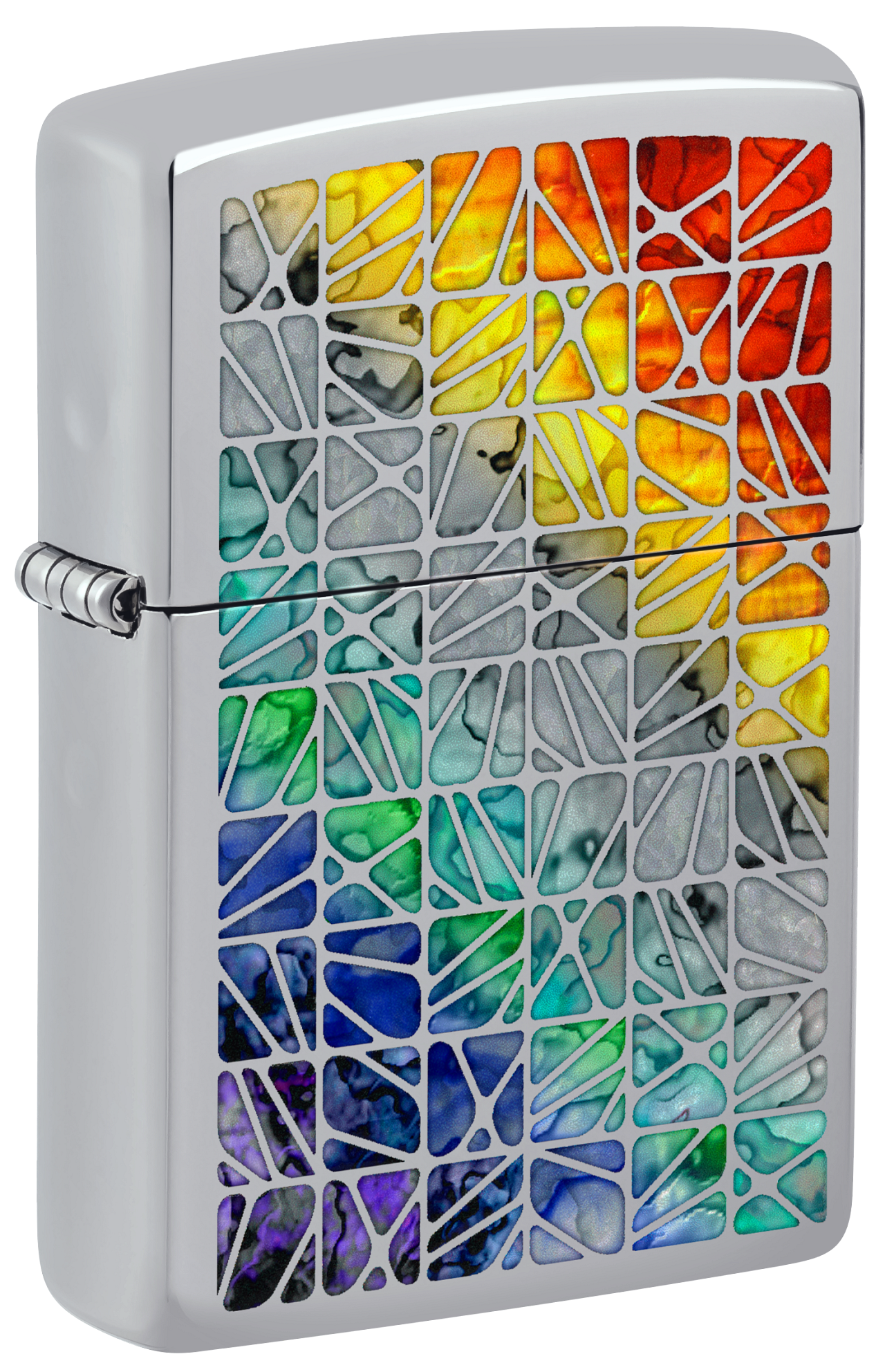 Zippo Fusion Tile Pattern, High Polish Chrome Lighter #48412