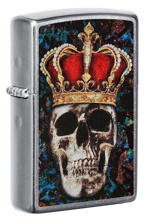 Zippo Skull King Design, Street Chrome Windproof Lighter #49666