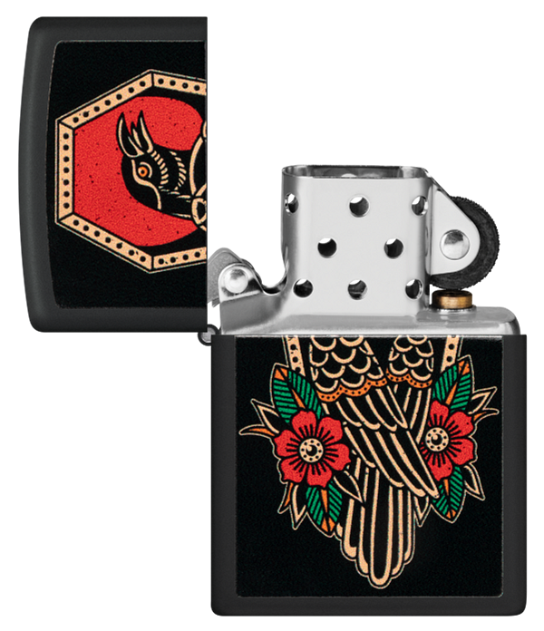 Zippo The Raven Design, Black Matte Finish Lighter #48611