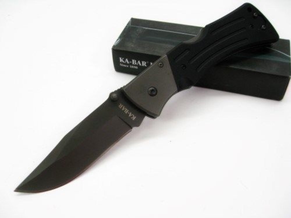 Ka-Bar G10 Mule, Black Folding, Straight Edge Knife #3062