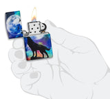 Zippo 540° Wolf Howling Moon Design, Windproof Lighter #49683