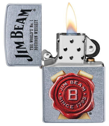 Zippo Jim Beam The Worlds No. 1 Bourbon Whiskey, Street Chrome Finish Lighter #49326