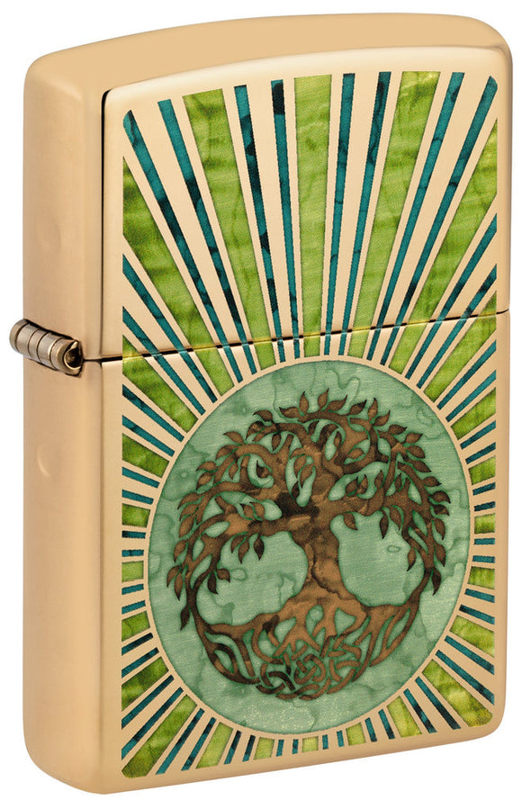 Zippo Tree of Life, High Polish Brass Fusion Lighter #48391