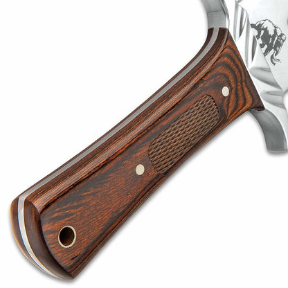 Timber Wolf Fur Trader Toothpick Knife + Sheath, Wooden Handle #BK4570