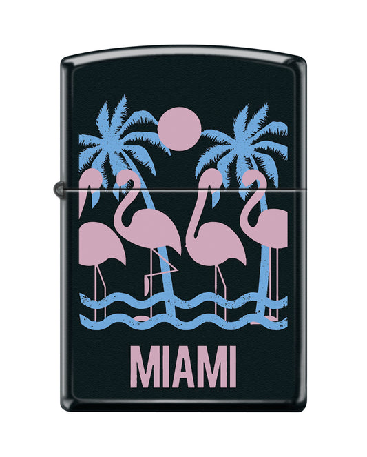 Zippo Miami Flamingo Design, Black Matte Lighter #218-CI418564