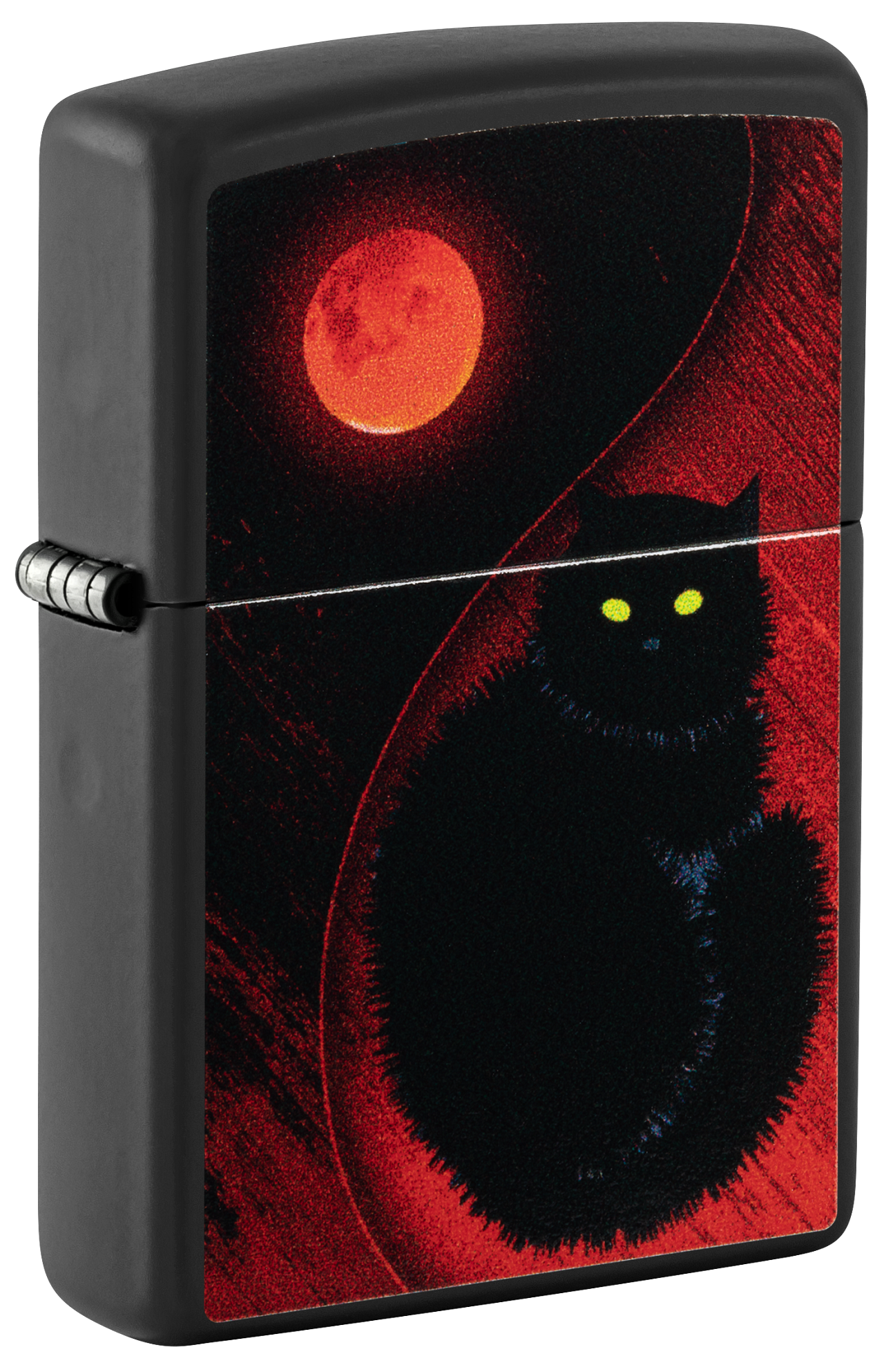 Zippo Black Cat Bad Luck, Black Matte Finish Lighter #48453