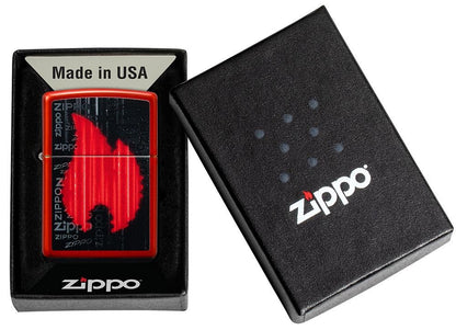 Zippo Flame Design, Metallic Red Finish Lighter #49584