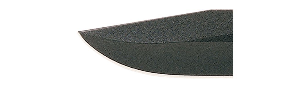 KA-BAR Black Fighter Fixed Blade Knife, Serrated, Leather/Cordura Sheath #1271