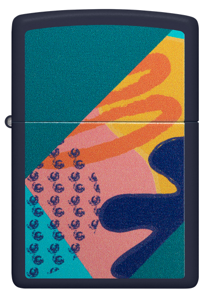 Zippo Funky Pattern Color Image Design, Navy Matte Lighter #48417