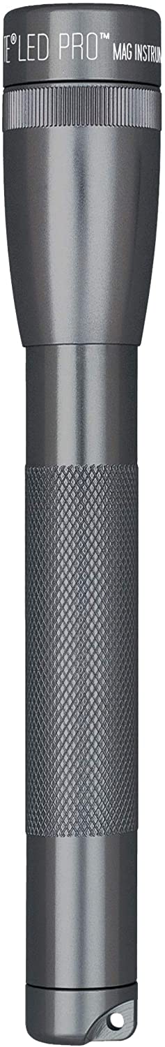 MAGLITE Mini PRO LED Flashlight, Gray, 2-Cell AA + Holster, 332 Lumens #SP2P09H