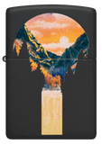 Zippo Mountain View Black Light Design, Black Matte Lighter #48676