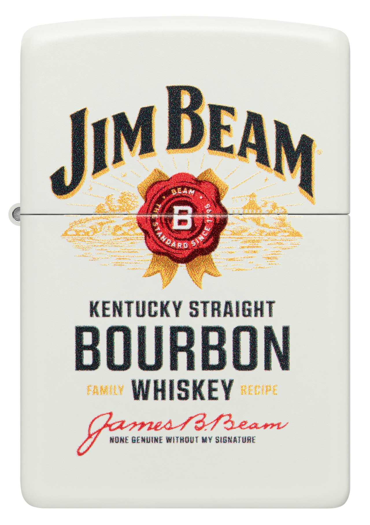 Zippo Jim Beam Bourbon Whiskey, White Matte Lighter #48317