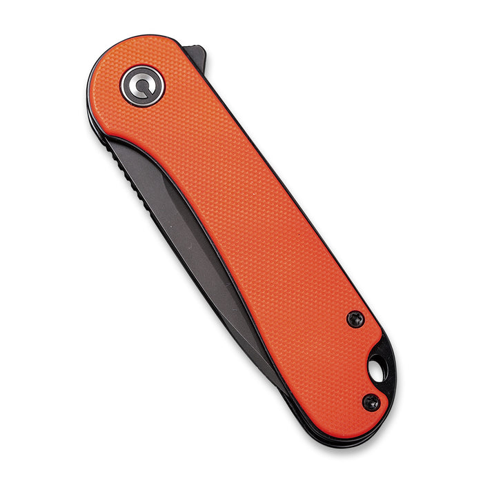 CIVIVI Elementum Knife, Orange G10 Handle, Black Stonewashed Blade #C907Y