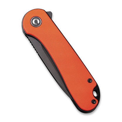 CIVIVI Elementum Knife, Orange G10 Handle, Black Stonewashed Blade #C907Y