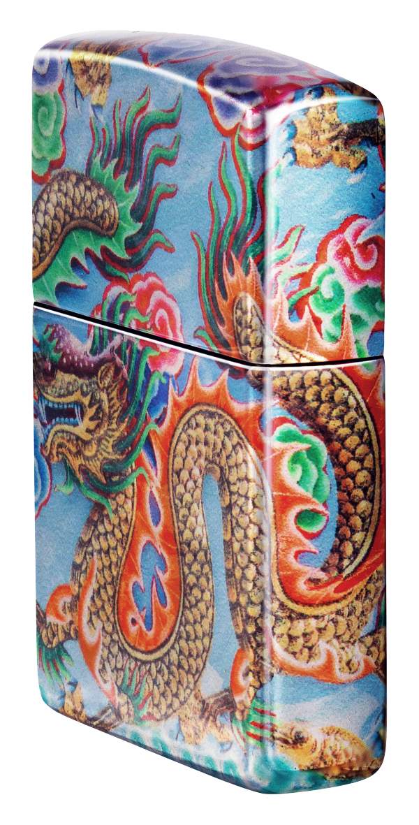 Zippo Asian Dragon 540 Tumbled Chrome Fusion Design Lighter #48575