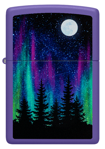 Zippo Aurora Borealis Design, Purple Matte Lighter #48565