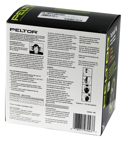 3M Peltor 6S Tactical Hearing Protector, Black, Behind-the-Head, 19 NRR #97043