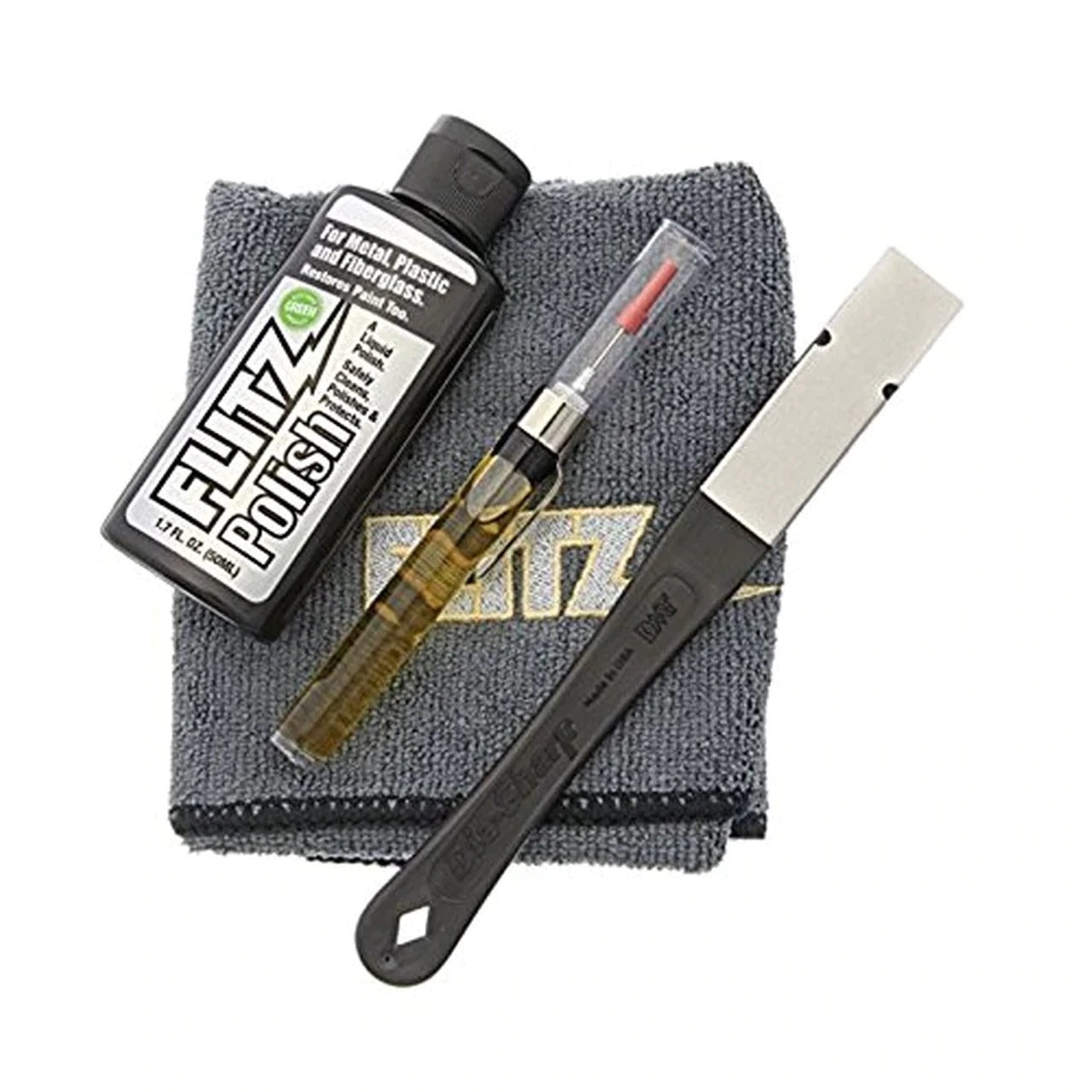 Flitz Knife Restoration Kit Polish + Microfiber + Sharpener + Lubricant #KR41511