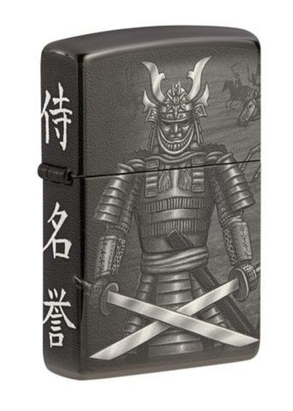 Zippo Samurai Warrior Fighting, 360° Design, High Polish Black Lighter #49292