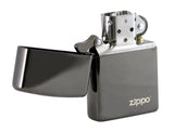 Zippo Ebony w/Logo Lighter, Black High Polish #24756ZL