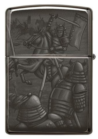 Zippo Samurai Warrior Fighting, 360° Design, High Polish Black Lighter #49292