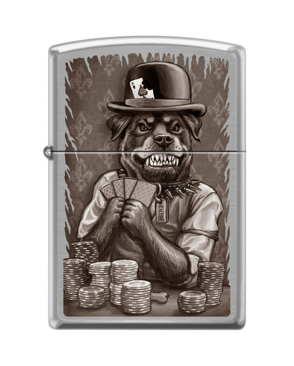 mavepine Eventyrer tofu Zippo Poker Dog Rottweiler Casino, Brushed Chrome Lighter #200-095795 –  Benhalex