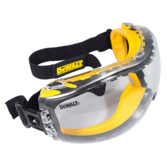 DeWalt Concealer Safety Goggles, Black Frame, Clear Lens #DPG82-11