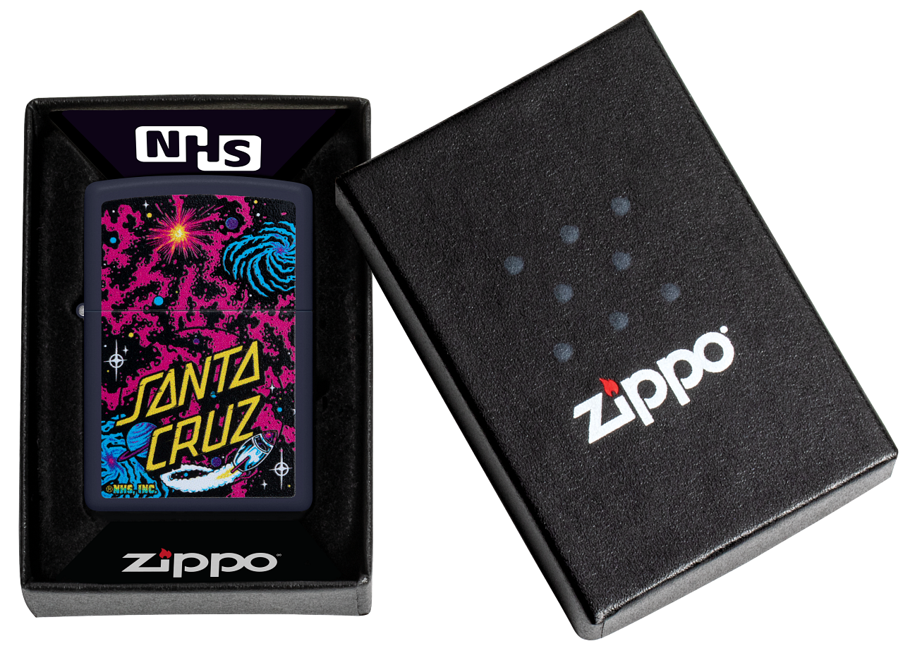 Zippo Santa Cruz Skateboards Space Design, Navy Matte Lighter #48414