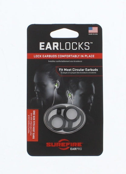 SureFire EarLocks Attachment for Circular Earbud Headphones, Black #ELU1-BK-MPR