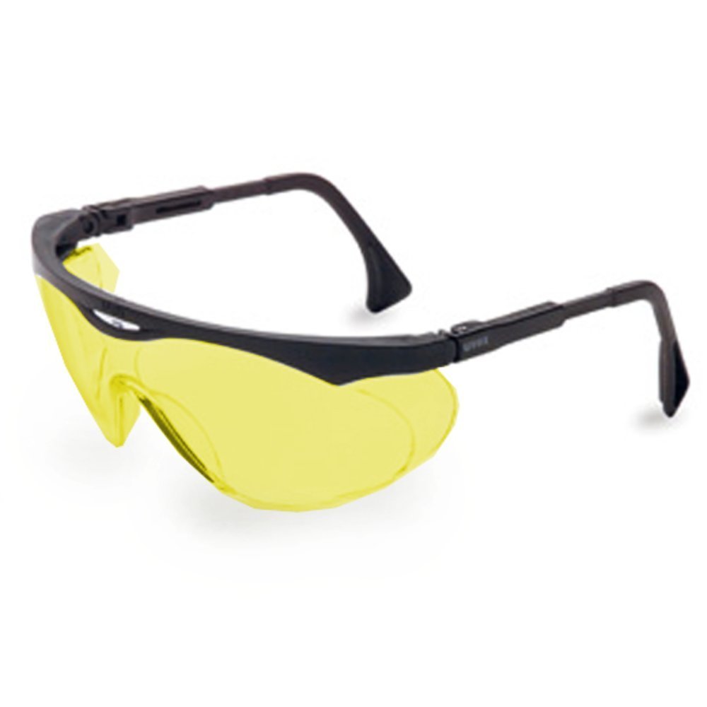 Uvex Skyper Safety Glasses, Black Frame, Amber Lens, Ultra-Dura Hardcoat #S1902