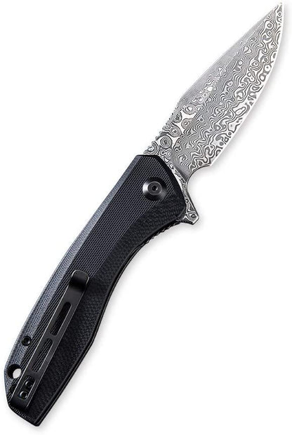 CIVIVI Baklash Knife, Damascus Blade + Black G10 Handle #C801DS