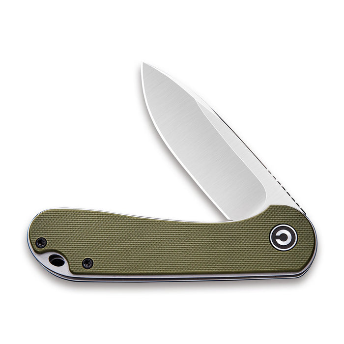 CIVIVI Elementum Knife, Green G10 Handle, Gray Satin Finished Blade #C907E